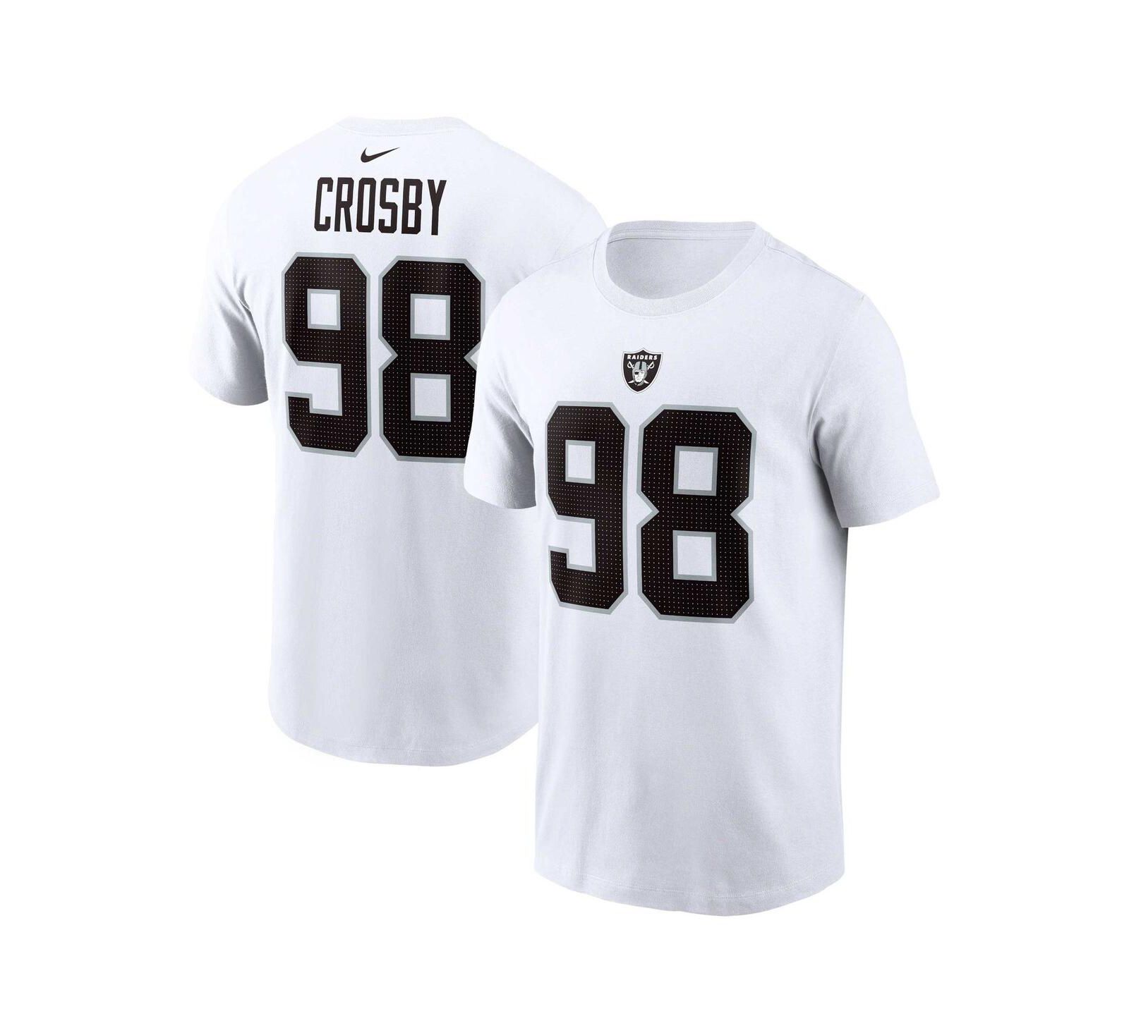 Men's Nike Maxx Crosby White Las Vegas Raiders Player Name and Number T-shirt