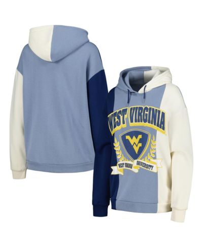 Women's Gameday Couture Navy West Virginia Mountaineers Hall of Fame Colorblock Pullover Hoodie