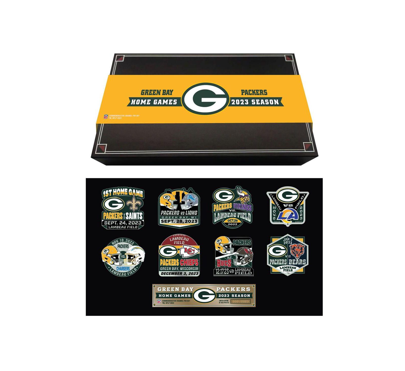 Mojo Green Bay Packers 2023 Game Day Pin Collector Set