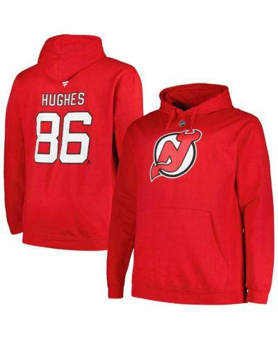 Profile Мужское худи Jack Hughes Red New Jersey Devils