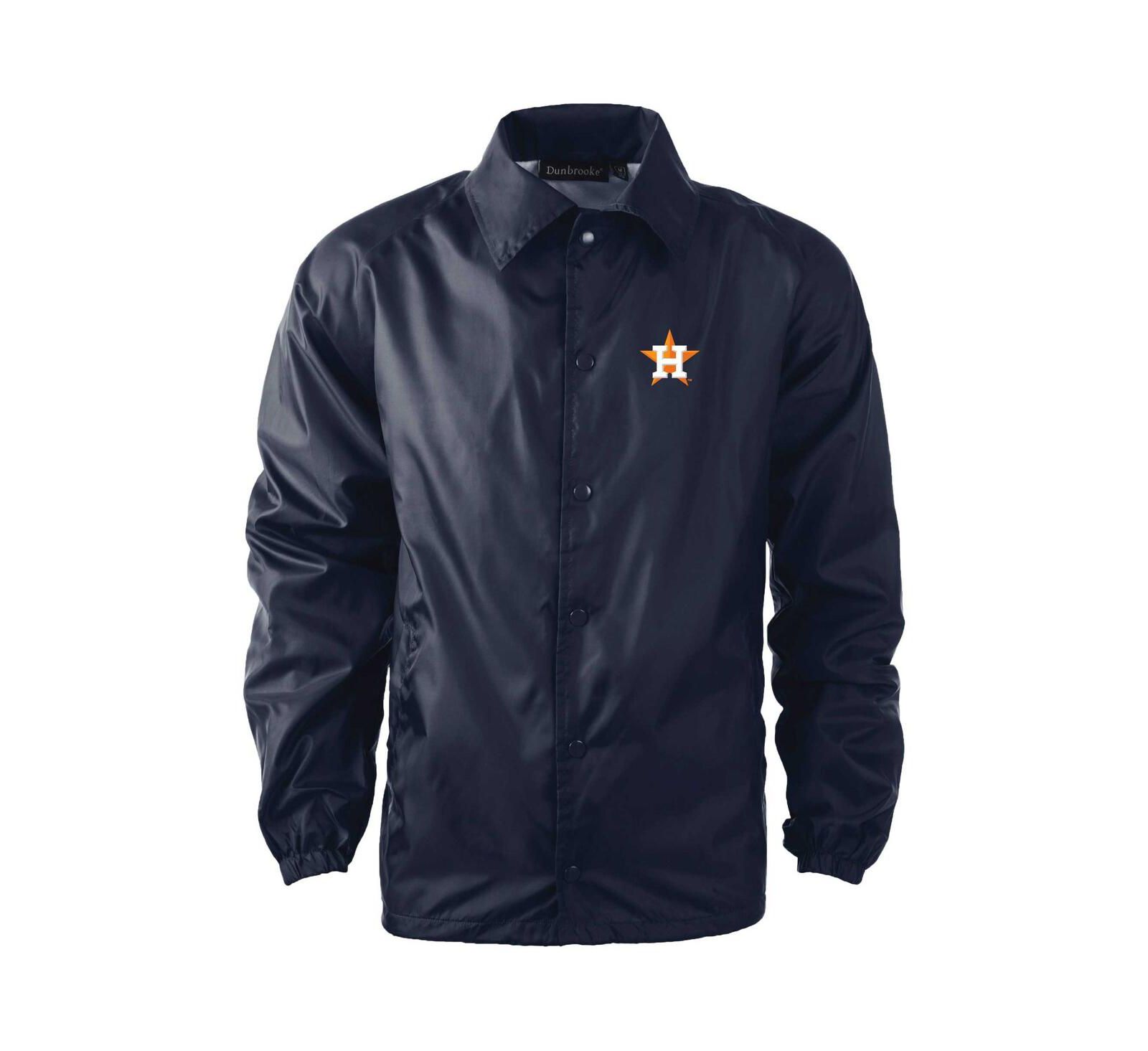 Men's Dunbrooke Navy Houston Astros Coach's Raglan Full-Snap Windbreaker Jacket