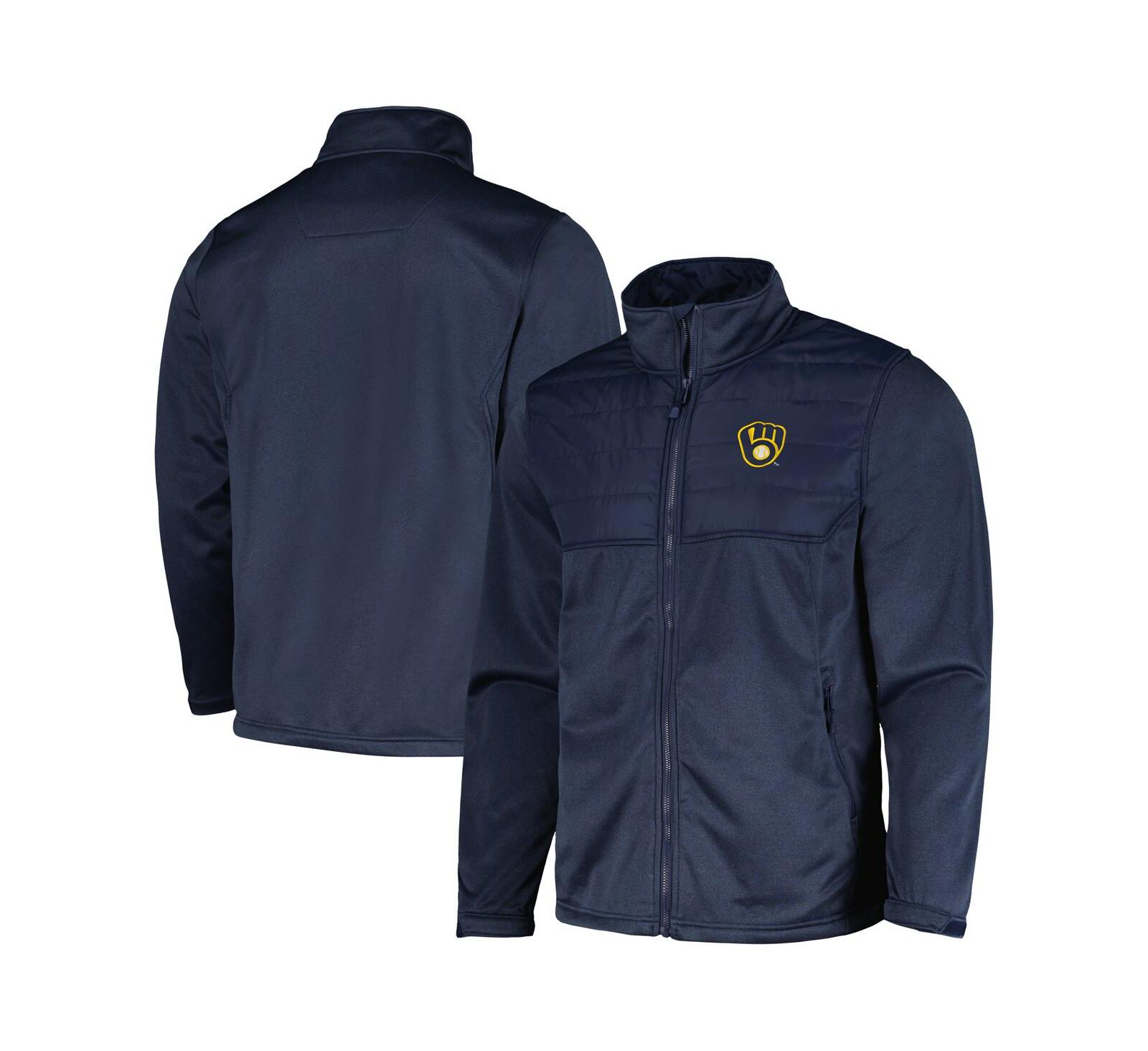 Men's Dunbrooke Heather Navy Milwaukee Brewers Explorer Full-Zip Jacket