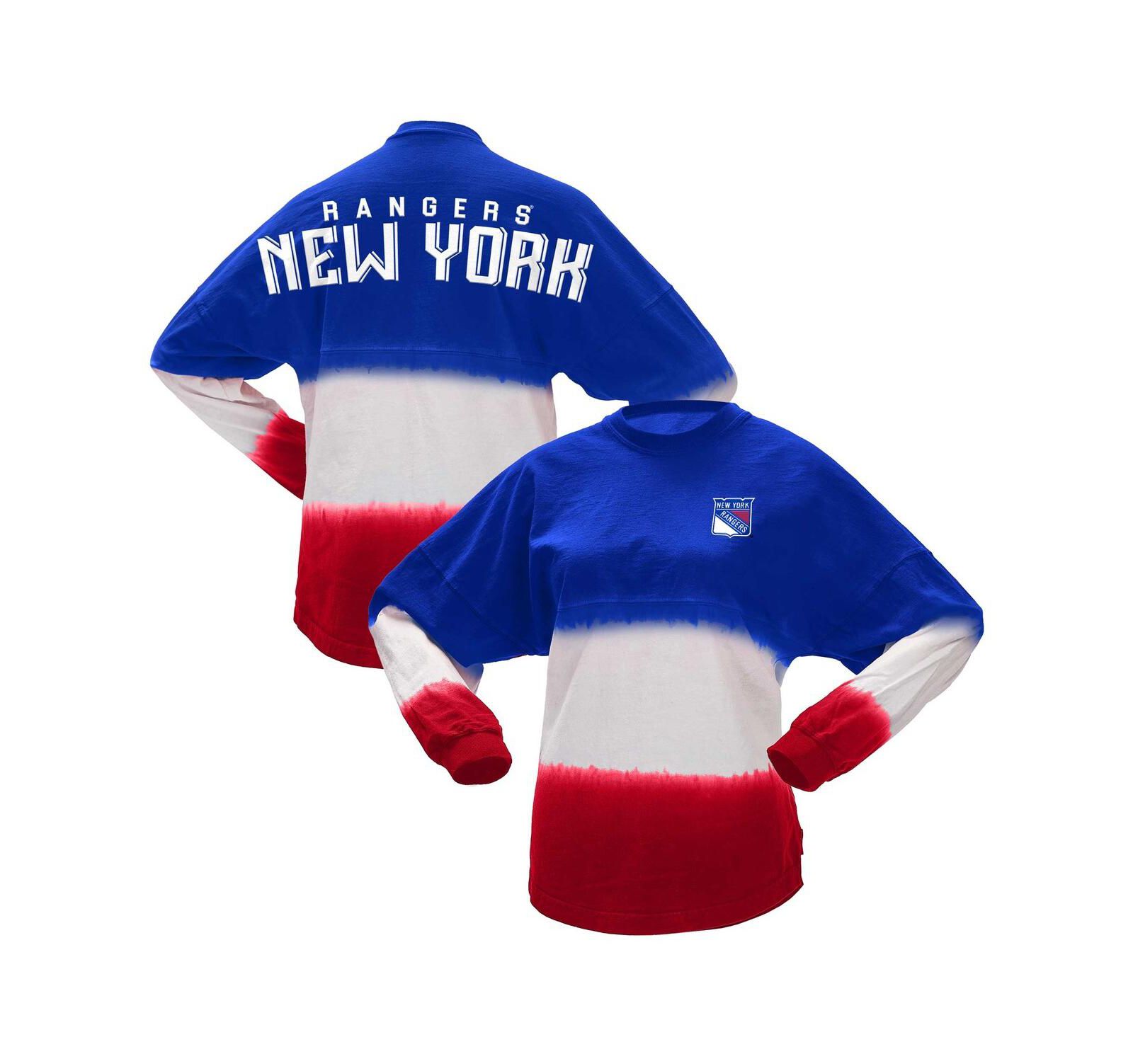 Women's Spirit Jersey Blue, Red New York Rangers Ombre Long Sleeve T-shirt
