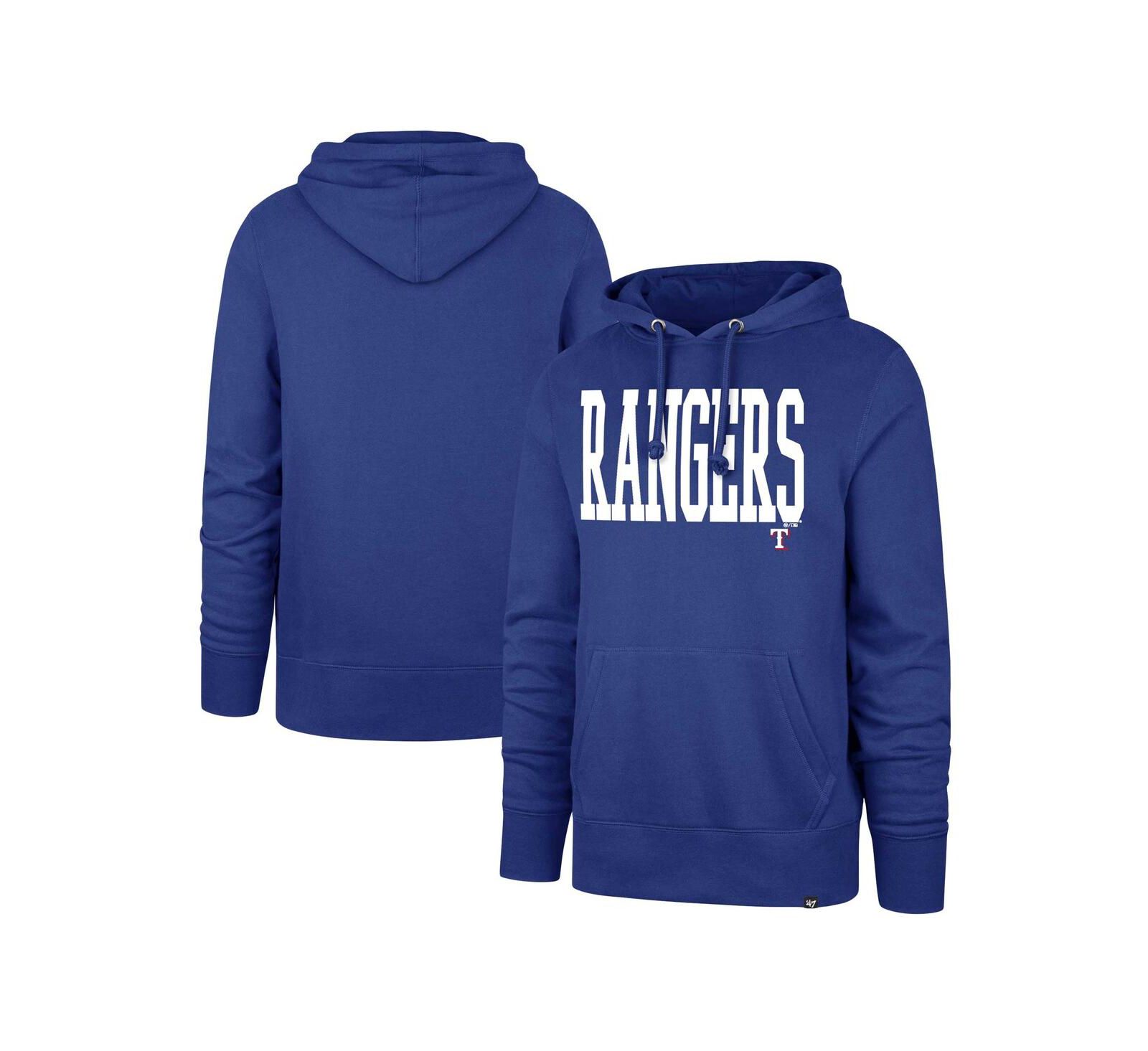 Men's '47 Brand Royal Texas Rangers Dime Headline Pullover Hoodie