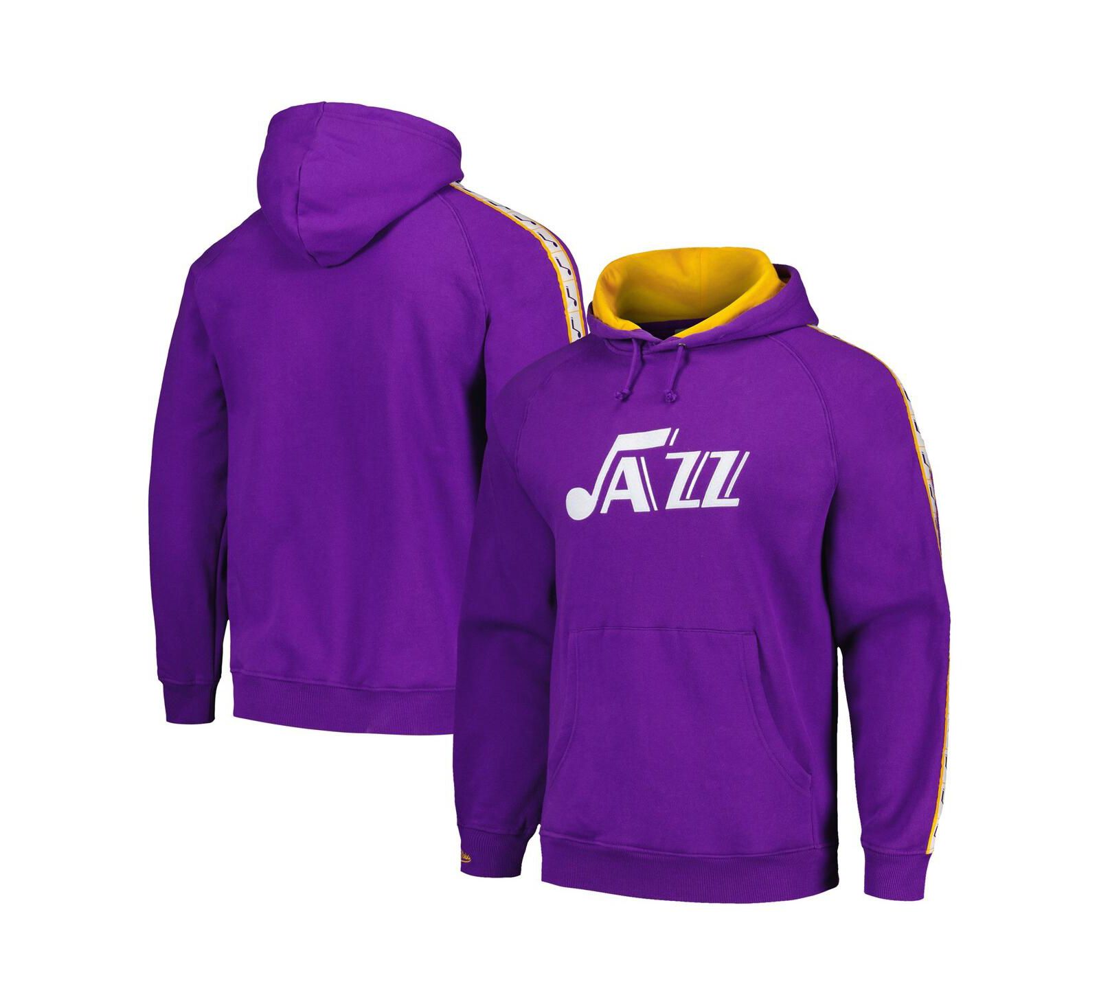 Men's Mitchell & Ness Purple Utah Jazz Hardwood Classics Nights Raglan Pullover Hoodie