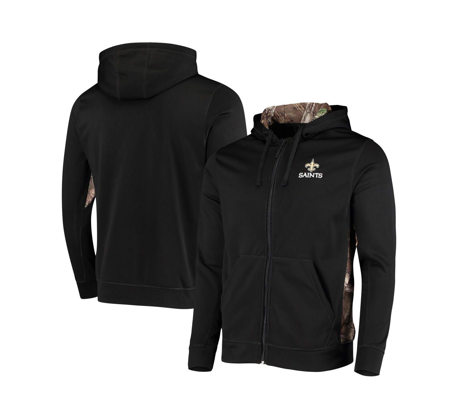 Dunbrooke Мужской черный худи на молнии New Orleans Saints Decoy Tech Fleece, камуфляж Realtree