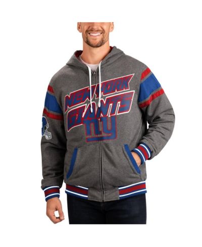 Men's G-III Sports by Carl Banks Royal, Gray New York Giants Extreme Full Back Reversible Hoodie Full-Zip Jacket