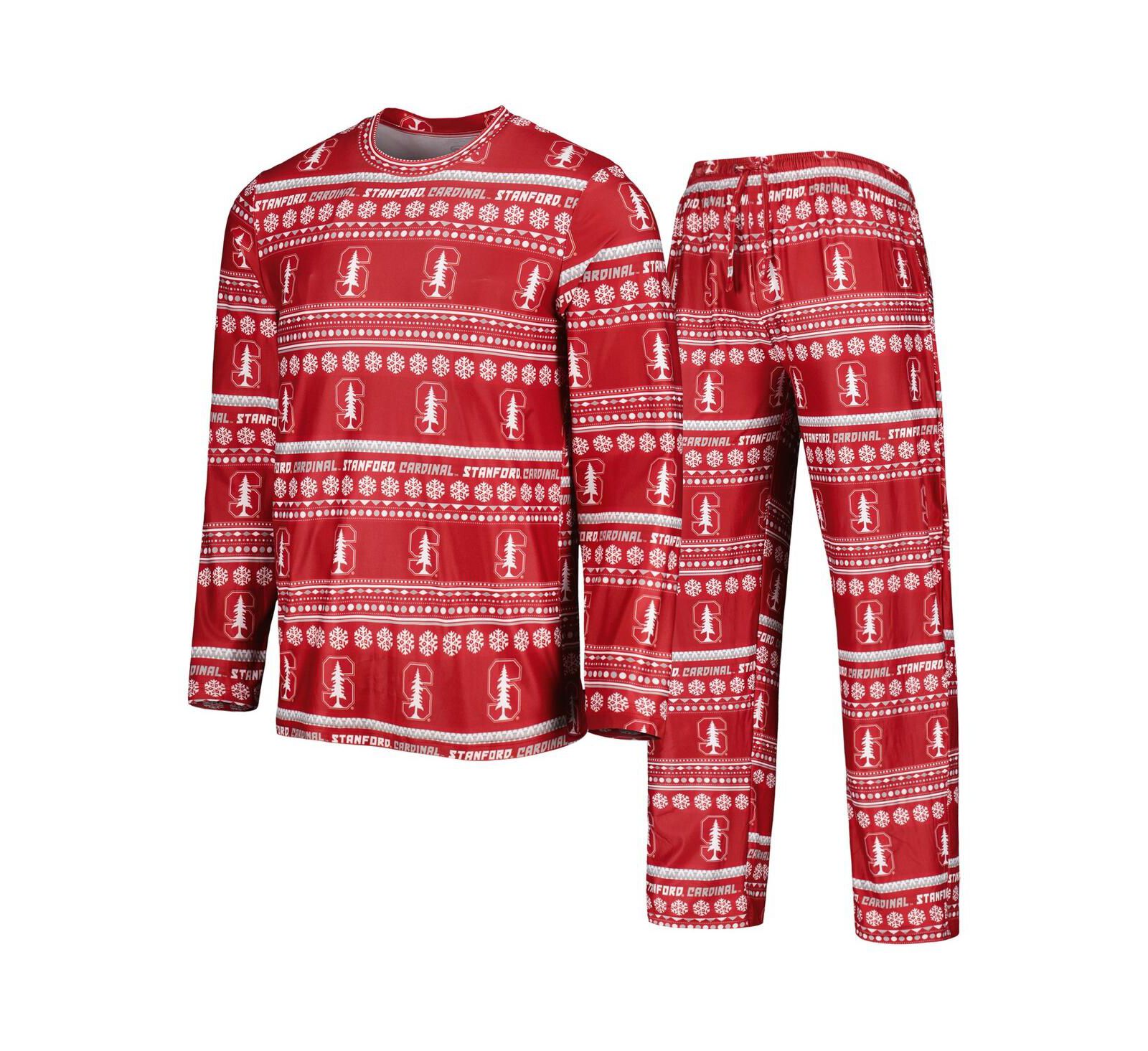 Men's Concepts Sport Cardinal Stanford Cardinal Swivel Long Sleeve T-shirt and Pants Sleep Set