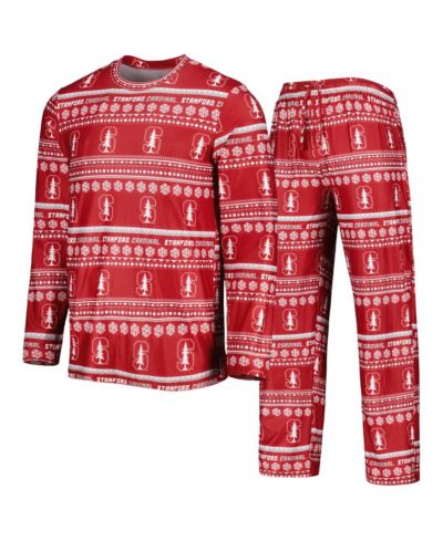 Men's Concepts Sport Cardinal Stanford Cardinal Swivel Long Sleeve T-shirt and Pants Sleep Set