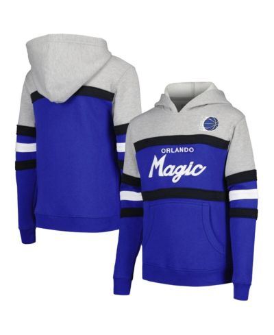 Детское худи Mitchell & Ness Gray, Blue Orlando Magic Hardwood Classics Head Coach Pullover
