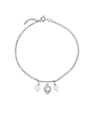Браслет-анклет Bling Jewelry с подвесками в форме сердца, серебро.925