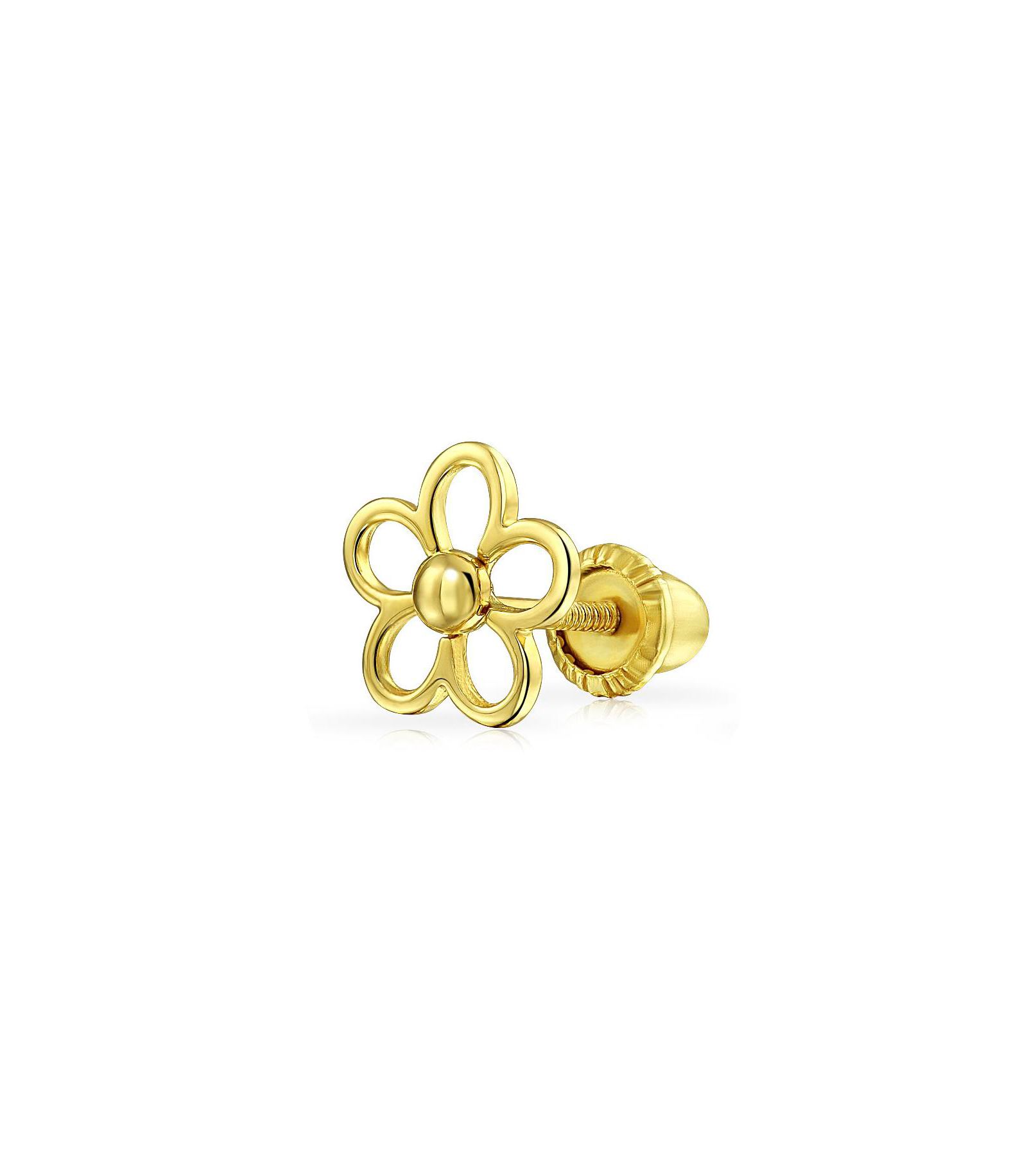 Серьги-гвоздики Bling Jewelry Petite Sunflower Helix из золота 14K