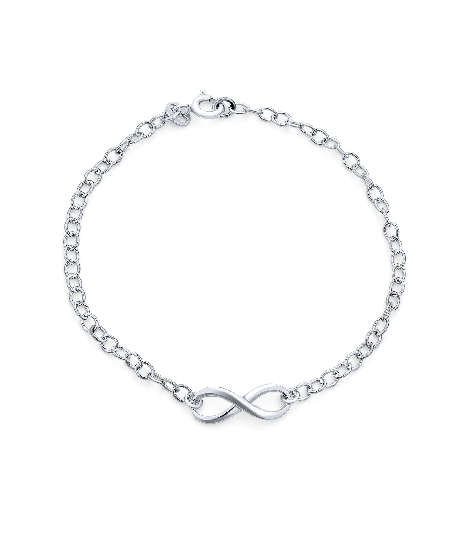 Bling Jewelry Eternal Love Knot Figure Eight Infinity Bracelet .925 Sterling Silver 7"