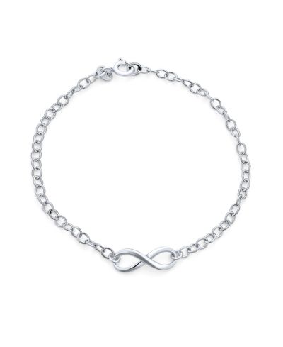 Bling Jewelry Eternal Love Knot Figure Eight Infinity Bracelet .925 Sterling Silver 7"