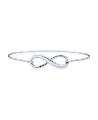 Bling Jewelry Romantic Infinity Eternal Love Knot Bangle Bracelet .925 Sterling Silver 7"