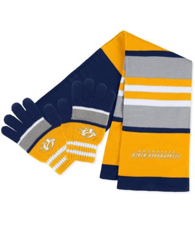 Женский комплект из перчаток и шарфа WEAR by Erin Andrews Nashville Predators Stripe
