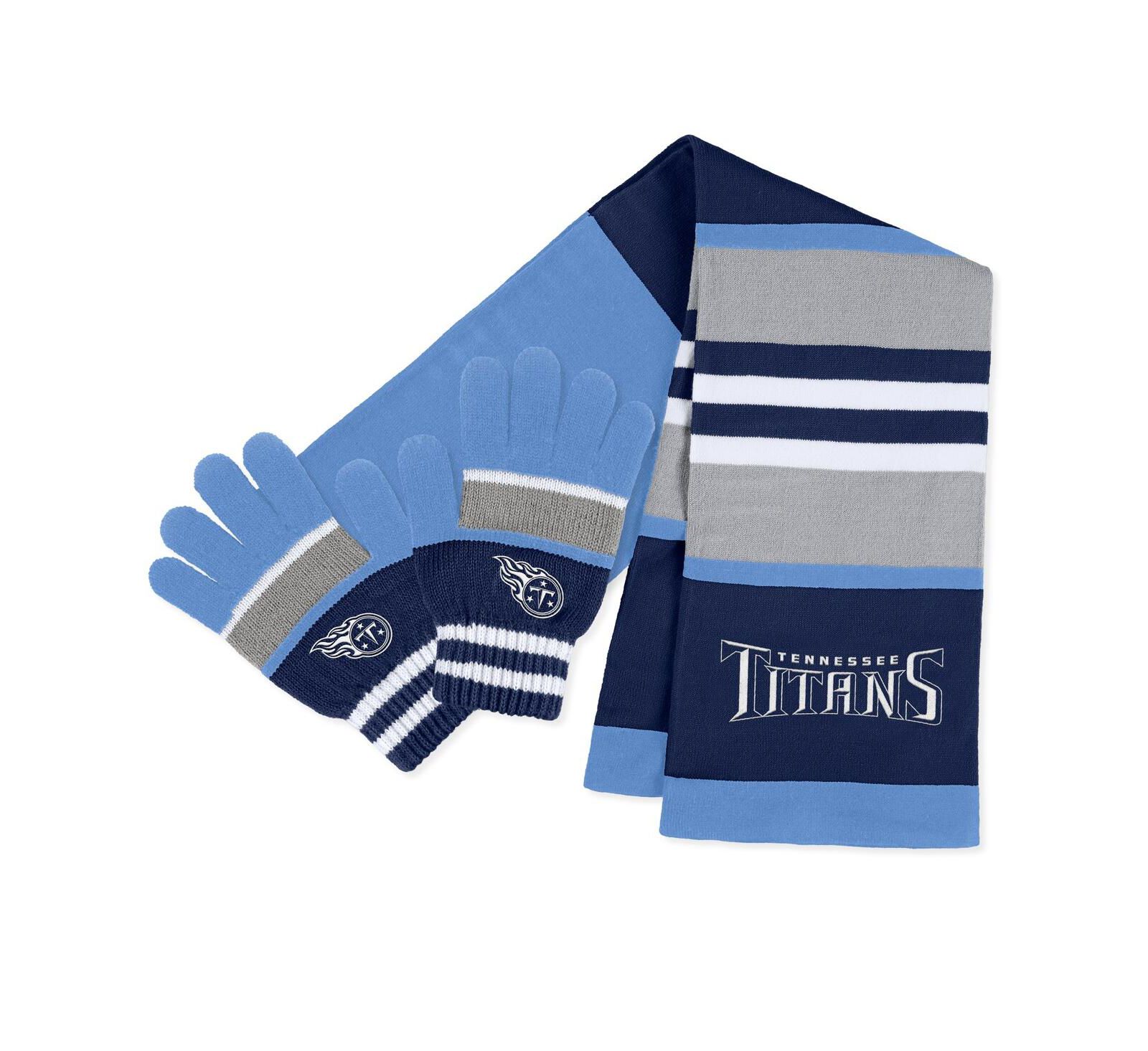 Женский комплект WEAR by Erin Andrews Tennessee Titans: перчатка и шарф в полоску