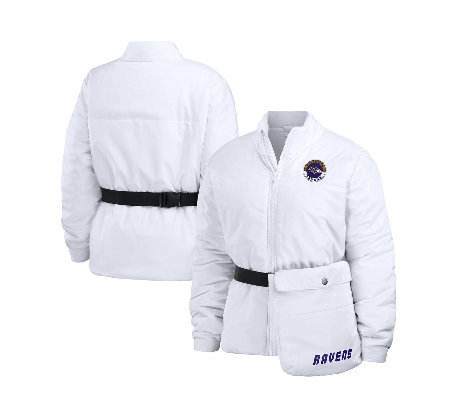 Women's WEAR by Erin Andrews White Baltimore Ravens Packaway Full-Zip Puffer Jacket