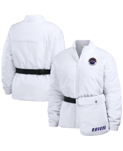 Women's WEAR by Erin Andrews White Baltimore Ravens Packaway Full-Zip Puffer Jacket