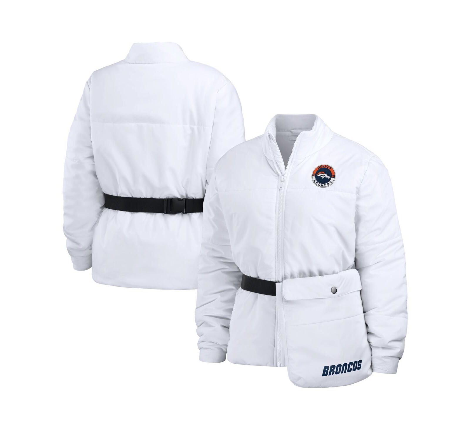 Women's WEAR by Erin Andrews White Denver Broncos Packaway Full-Zip Puffer Jacket