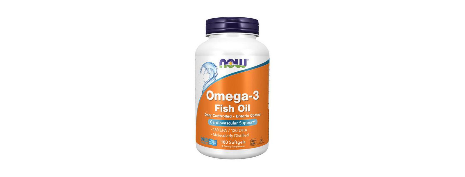 Now Foods Omega-3 молекулярная дистилляция и энтеральное покрытие, 180 мягких капсул