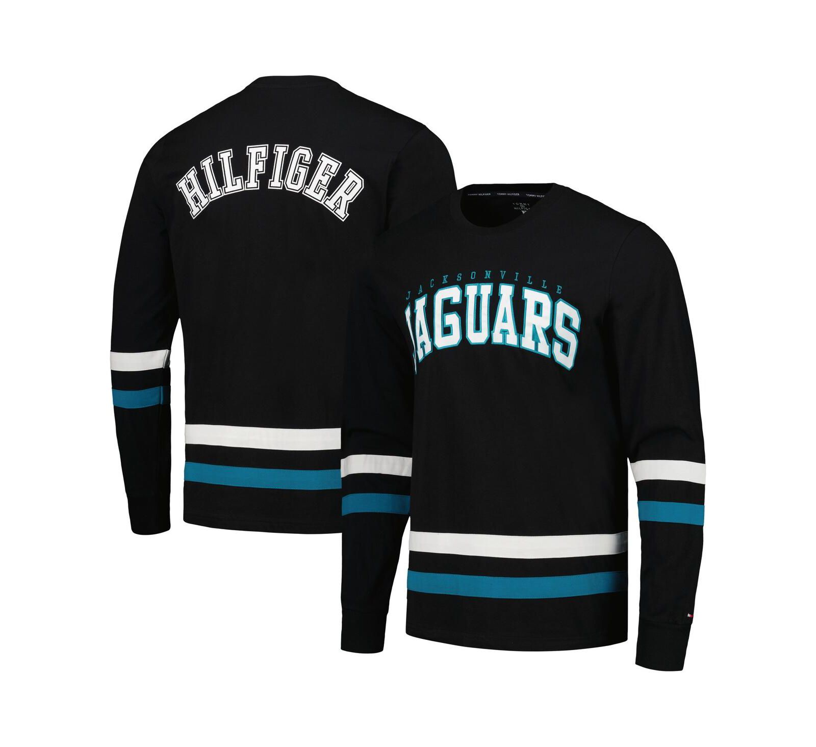 Men's Tommy Hilfiger Black, Teal Jacksonville Jaguars Nolan Long Sleeve T-shirt