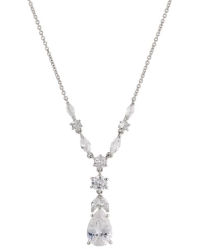 Eliot Danori Колье-ларийет с кубическим цирконием Pear-Shape, Rhodium-Plated, 16" + 2" удлинитель