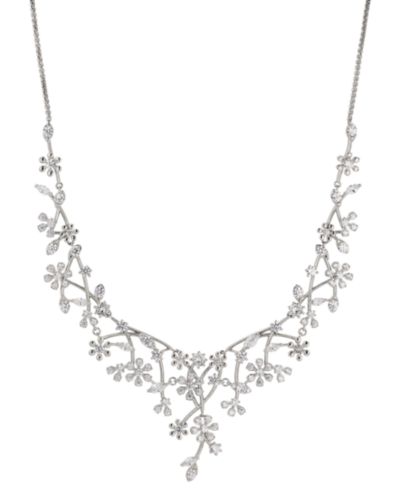 Eliot Danori Ожерелье-колье Flower Statement из родиевого напыления с кубическим цирконием