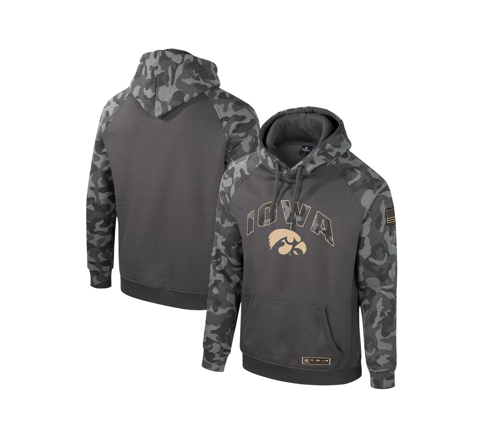 Мужское худи Colosseum Iowa Hawkeyes Camo Raglan Pullover