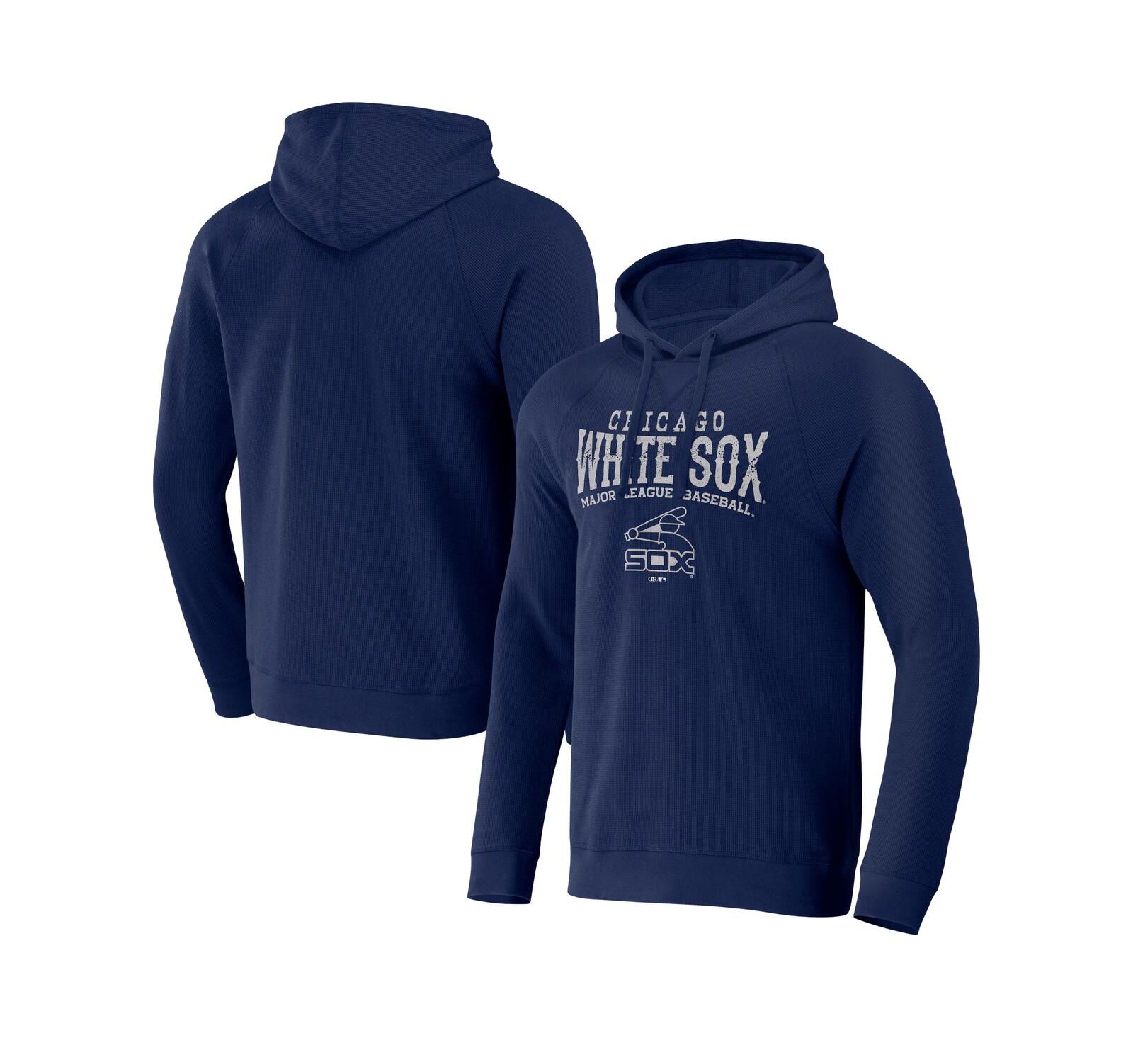 Мужское худи Fanatics Darius Rucker Collection Navy Distressed Chicago White Sox Waffle-Knit Raglan Pullover