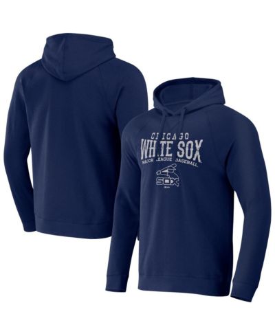 Мужское худи Fanatics Darius Rucker Collection Navy Distressed Chicago White Sox Waffle-Knit Raglan Pullover
