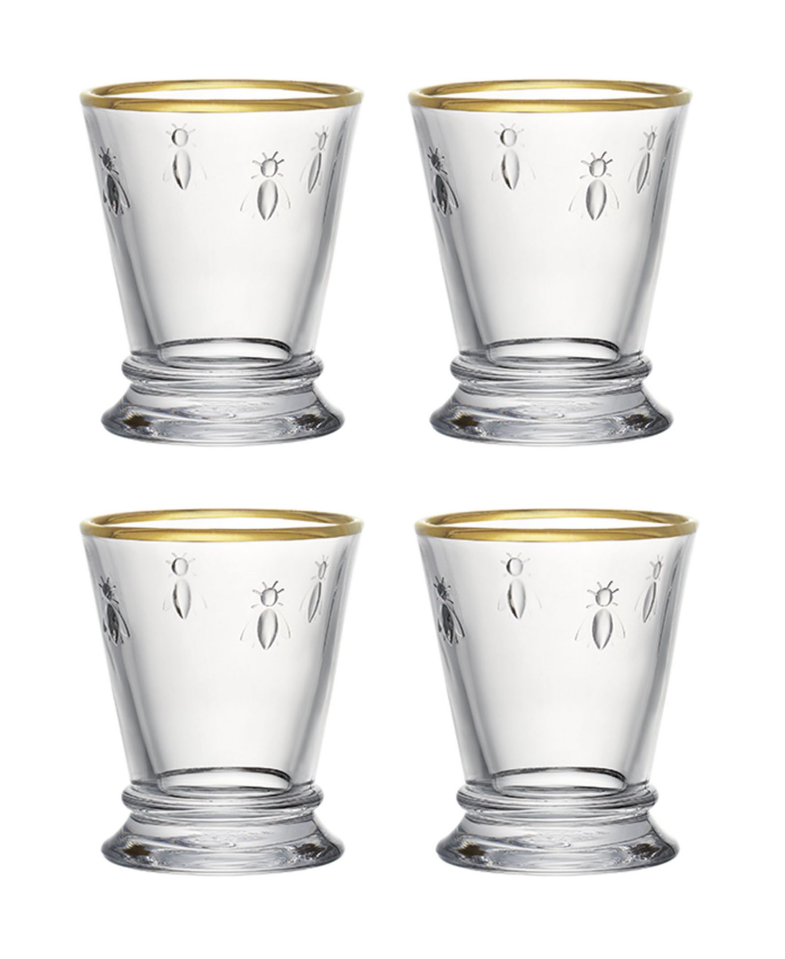 Стакан French Home La Rochère Gold Rimmed Napoleon Bee 10 oz. Set of 4