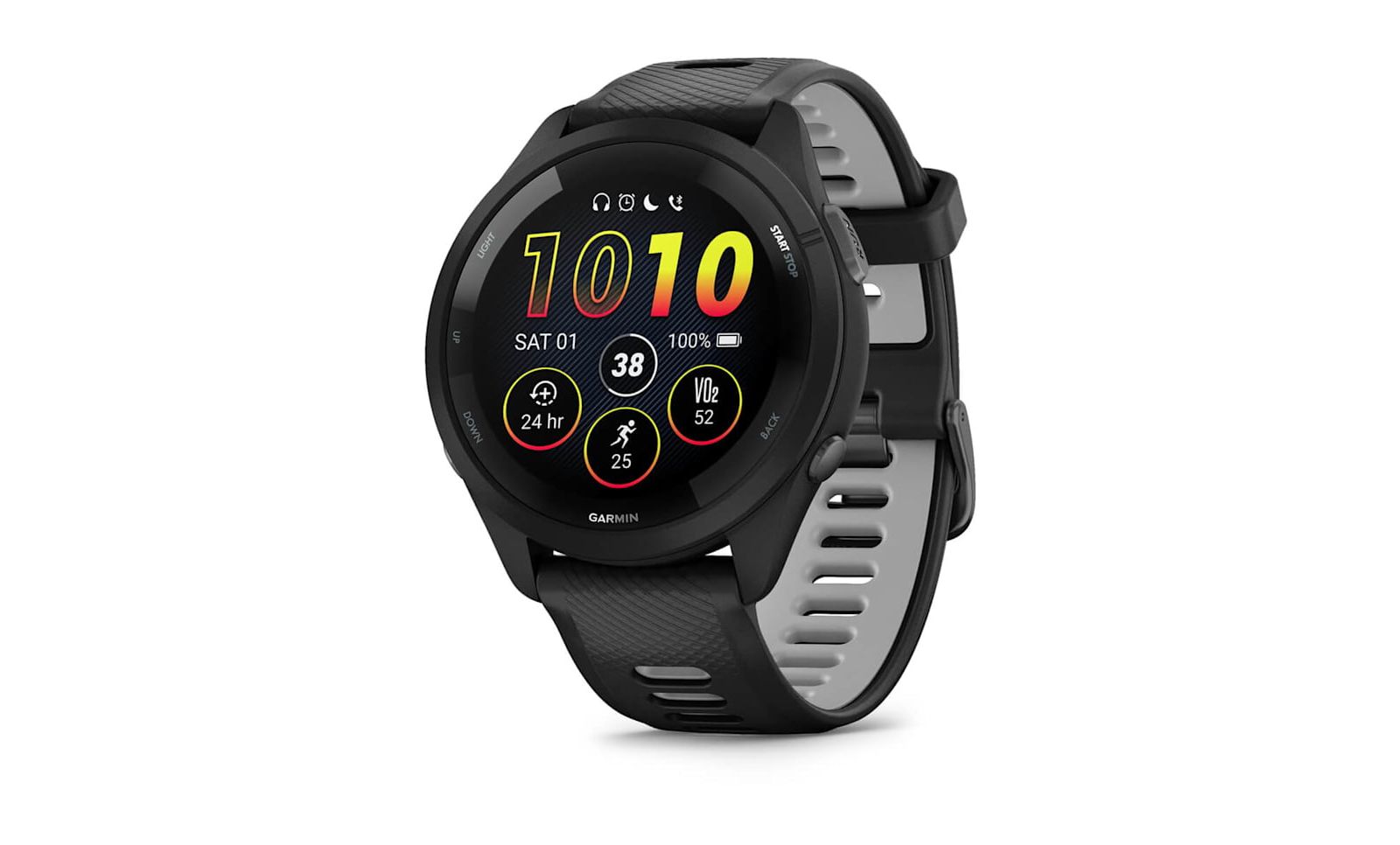 Garmin 265 Running Watch - Black - Silicone Strap - Unisex Smart Watch