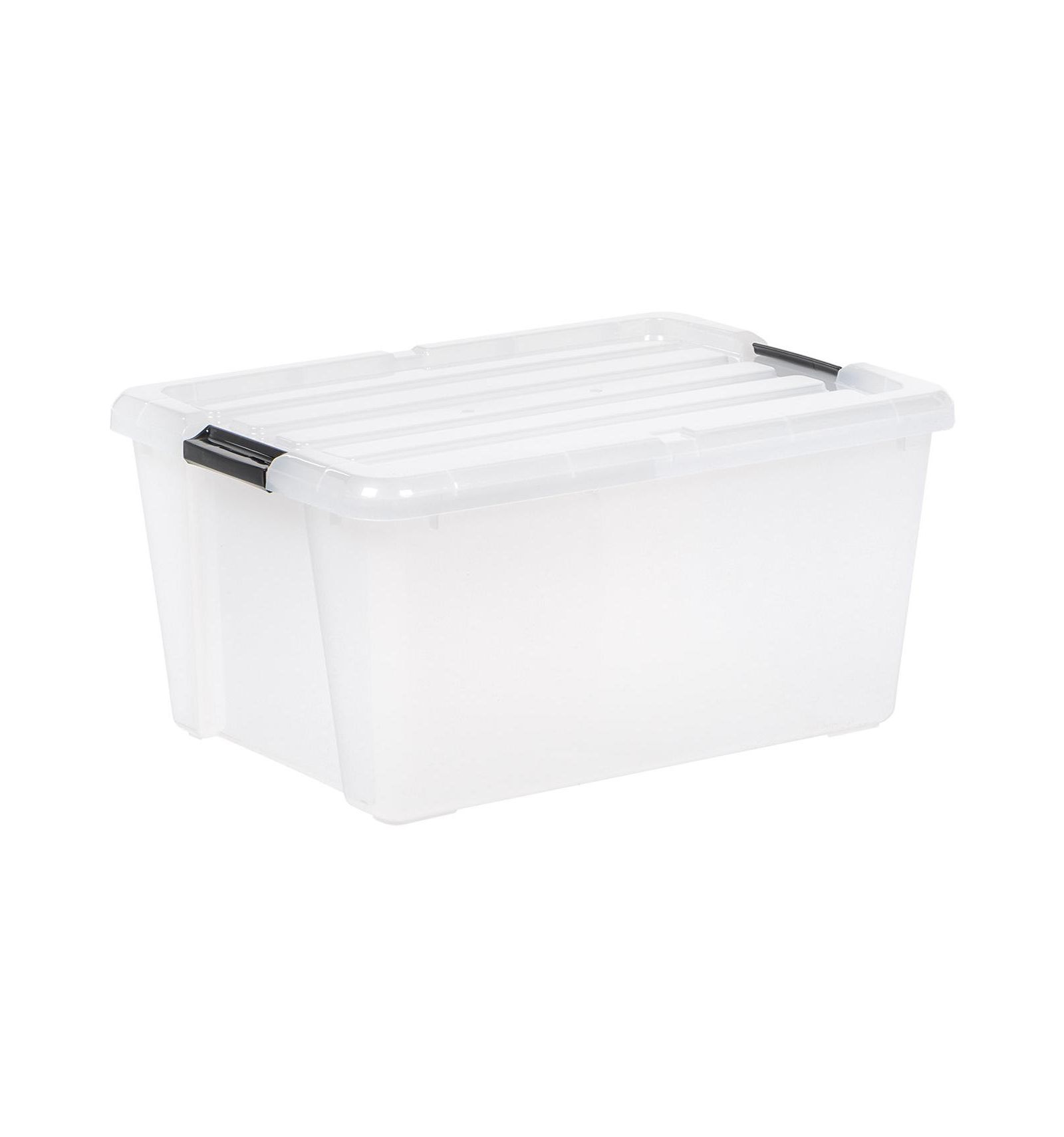 IRIS 45qt Clear View Plastic Storage Bin with Lid and Latching Buckles