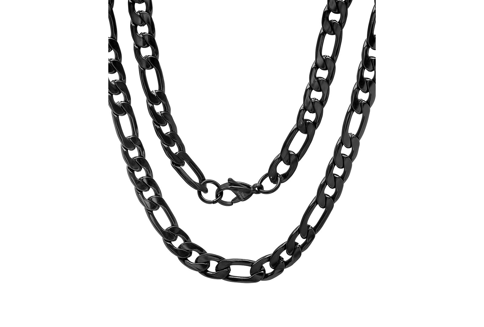 Мужская цепочка STEELTIME Black Figaro Link, 24"