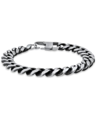 STEELTIME Мужской браслет Cuban Link из нержавеющей стали, Gunmetal-Tone