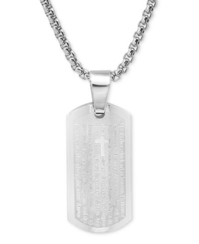 STEELTIME Men's "Our Father" Prayer 24" Pendant Necklace