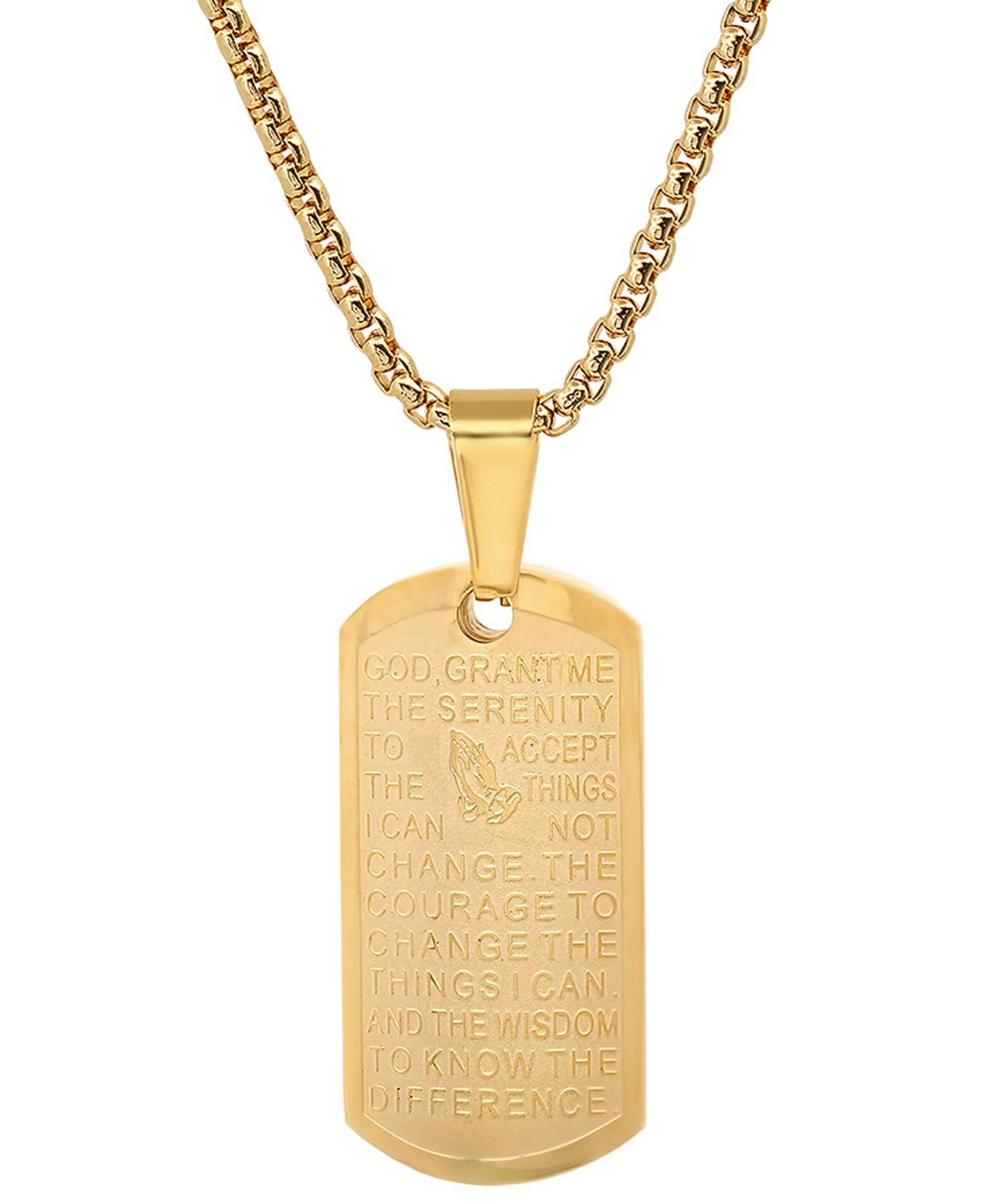 STEELTIME Men's Serenity Prayer 24" Pendant Necklace