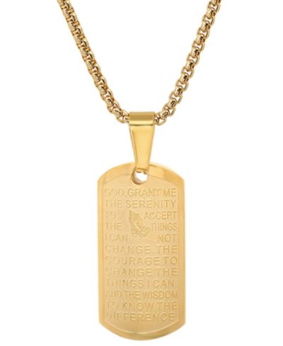 STEELTIME Men's Serenity Prayer 24" Pendant Necklace