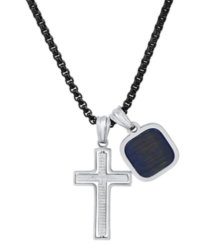 STEELTIME Мужская подвеска-кулон Lords Prayer Cross & Square, 24"