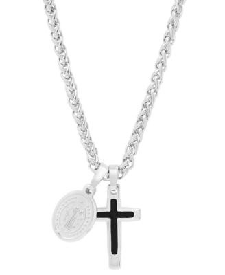 Подвеска-кулон STEELTIME Men's Cross & St. Benedict, 24"