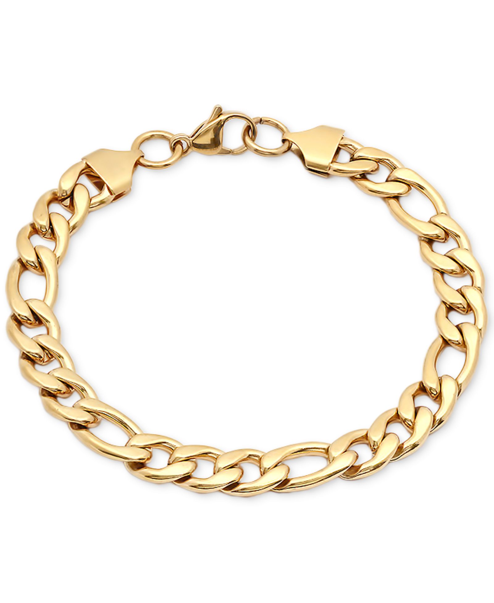 Мужской браслет STEELTIME Figaro Link из нержавеющей стали с напылением 18k Gold