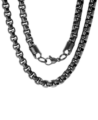 Мужская цепочка STEELTIME с черным ионным покрытием, 24"