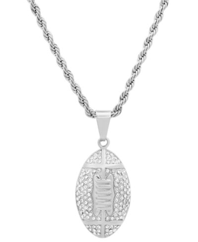 STEELTIME Men's Crystal American Football 24" Pendant Necklace