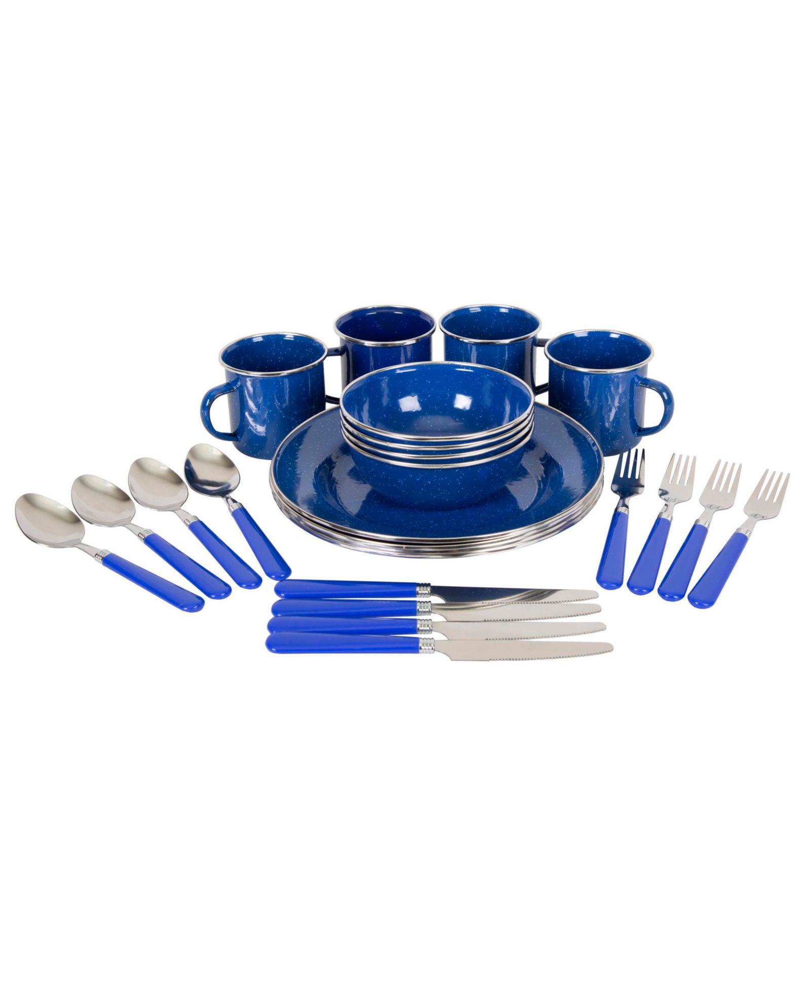 Набор посуды Stansport Deluxe 24-Piece Enamel Blue