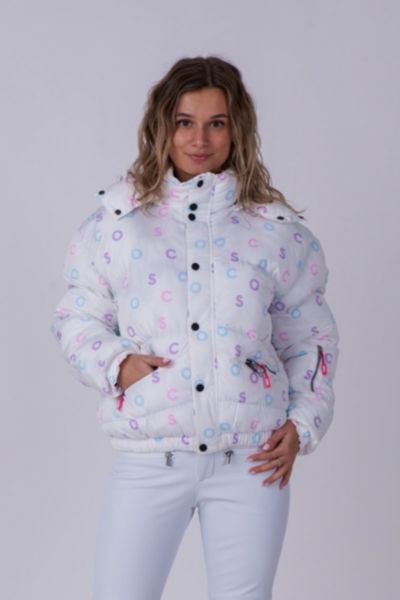 Women's White OOSC Print Chic Puffer Jacket