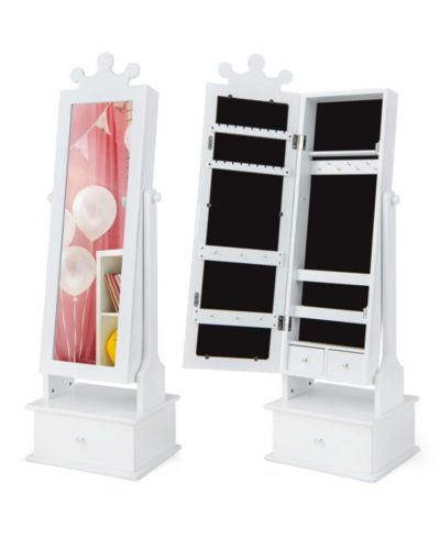 Шкаф для украшений Kid Freestanding 2-in-1 Full Length Mirror Storage Drawer