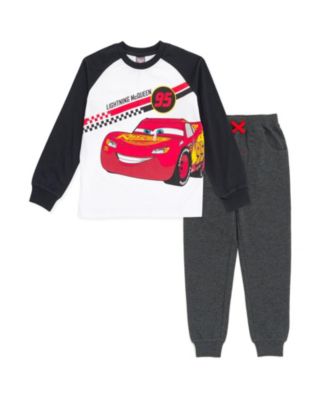 Детская футболка и джоггеры Disney Pixar Cars с Молнией Маккуином, французская терри, белый/серый, для малышей и детей