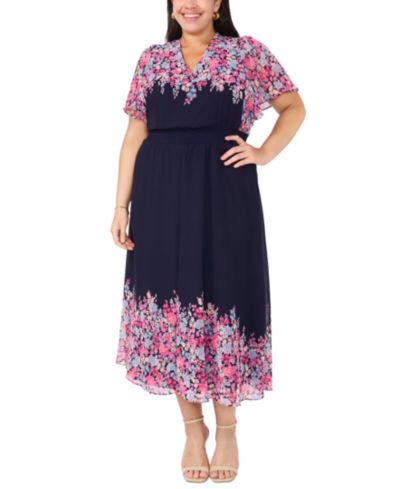MSK Платье макси с воланами и V-образным вырезом Plus Size