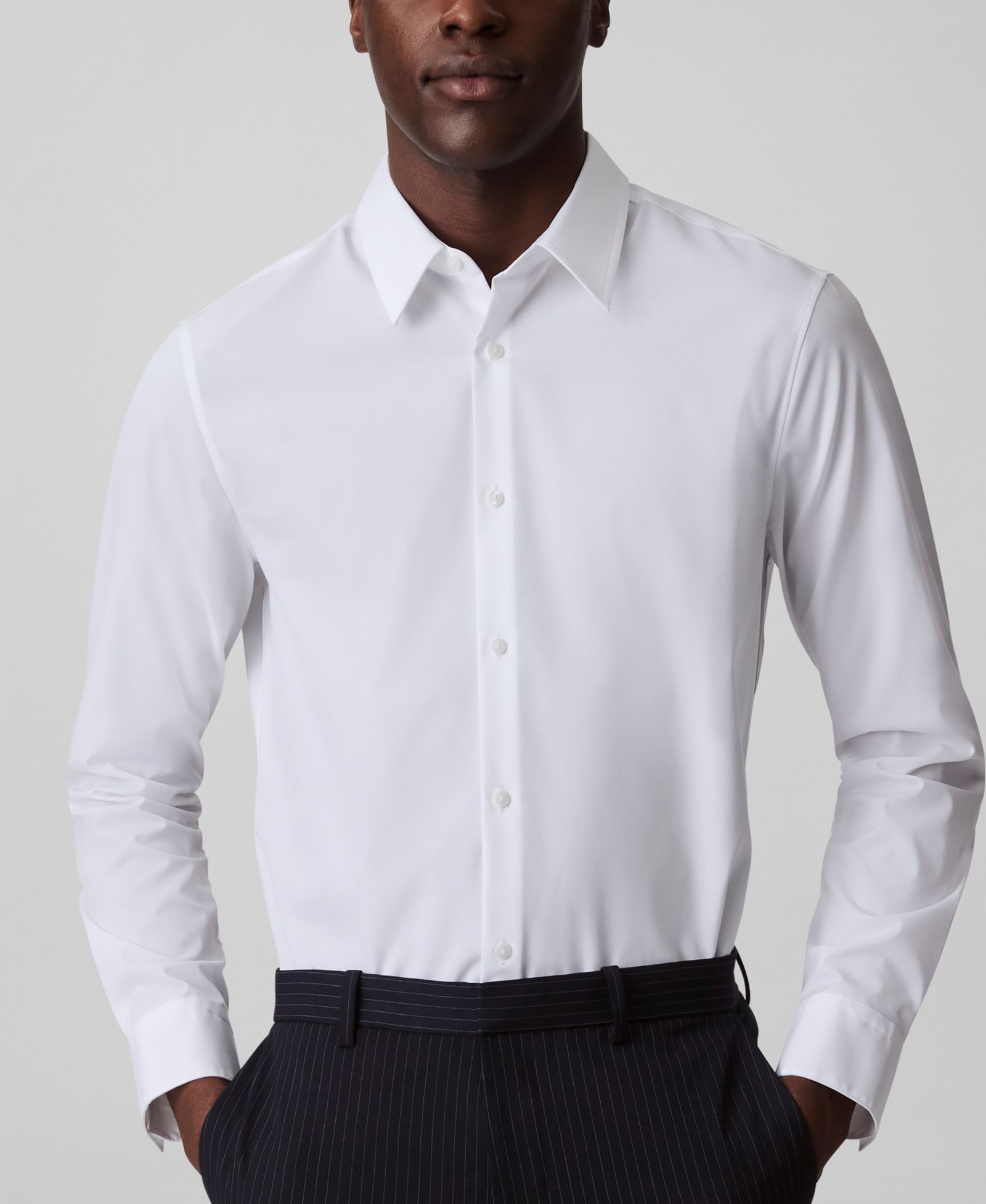 Calvin Klein Men's Slim-Fit Supima Stretch Long-Sleeve Button-Front Shirt